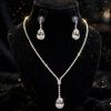 IMG-20260924-WA0256 Elegant Rhinestone Waterdrop Choker Necklace Set with Matching Crystal Earrings for Party & Evening Gowns